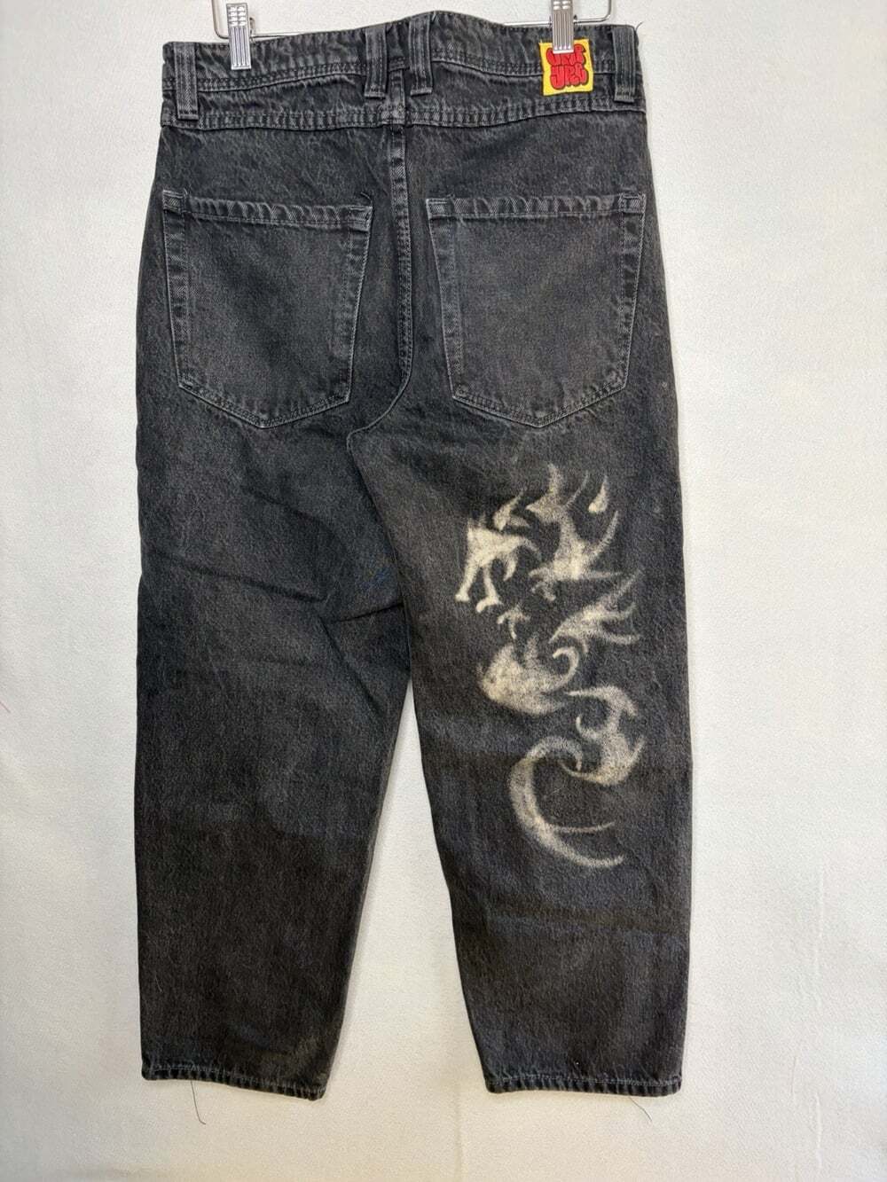 Empyre Jeans Womens 28x27" Black Baggy Wide Leg Skater Streetwear Y2K Denim
